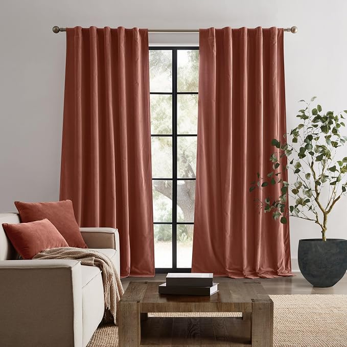 Brooklyn Loom Matte Cotton Velvet 14x20 Rust Decorative Pillow