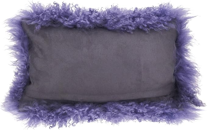 SARO LIFESTYLE Mongolian Lamb Fur Poly Filled Throw Pillow