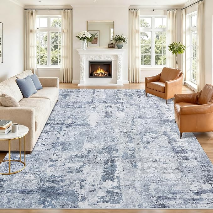GarveeHome Modern Area Rugs 8x10 for Living Room, Abstract Large Washable Rug Soft Non Slip Stain Resistant Floor Mat Carpet Indoor Thin Accent Rug for Bedroom Nursery Home Decor