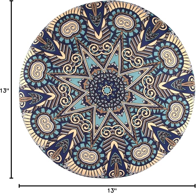 Sigmat Memory Foam Seat Cushion Anti-Slip Soft Round Stool Cushion Chair Pad 13 Inch Geometric