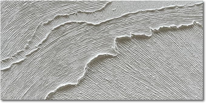NANKAI Art 30x60 Inches Thick Texture White Abstract Oil Painting Thick Texture Beach Wave Landscape Oil Painting Family Wall Decorative Art Oil Painting