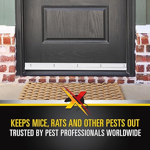 Xcluder 36" Versa-Line Rodent Proof Door Sweep, Mill Aluminum Finish – Seals Out Rodents and Pests, Easy to Install, Maximum Adjustability; Under-Door Seal; Rodent Proof
