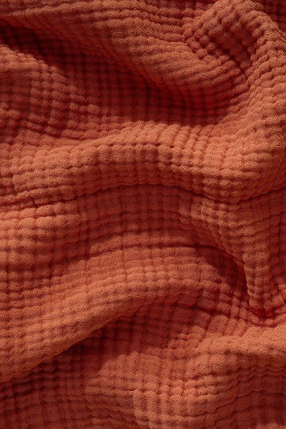 Muslin Blanket - Pure 100% Turkish Cotton Airy Soft Light Versatile Gauze Throw Blanket for Bed, Couch, Sofa (Brick, Twin XL Size (71" x 95" inch))