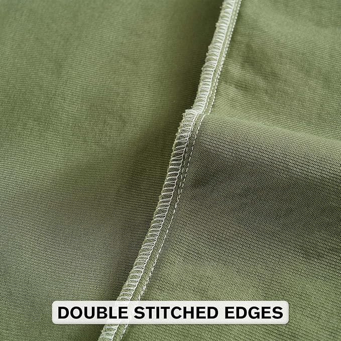 FUTEI Moss Green Chenille Throw Pillow Covers 22x22 Inch Set of 2,Soft Striped & Diamond Textured Cushion Cases,Modern Home Decor for Couch Living Room