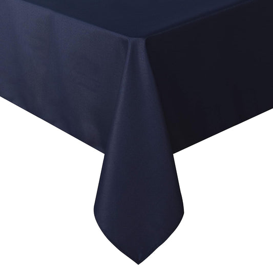 sancua Rectangle Tablecloth - 54 x 78 Inch - Stain and Wrinkle Resistant Washable Polyester Table Cloth, Decorative Fabric Table Cover for Dining Tables, Buffet Parties and Camping, Navy
