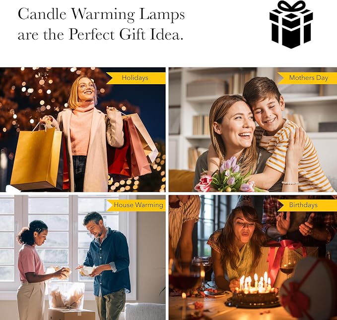 Candle Warmer Lamp – Flameless Candle Melter with Adjustable Timer & Dimmable Light, Bulb Included, Antique Brass Base & Beige Floral Printed Shade, for Home, Dorm, or Office
