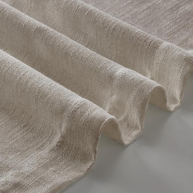 Burlywood Birch Pinch Pleated Linen Curtains 72 Inch Length 2 Panels for Living Room Bedroom Memory Trained Semi Sheer Short Pleat Drapes with Hooks Rings Back Tab Window Curtain Cabin Closet 40x72