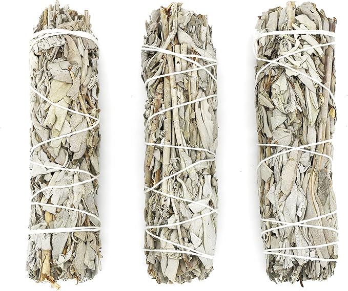 SOUL STICKS 6 Inch 3-Pack Organic California White Sage Smudge Sticks Bulk for Home Cleansing, Negative Energy Removal, Good Energy Meditation & Smudging Rituals | Pure Sage Bundles
