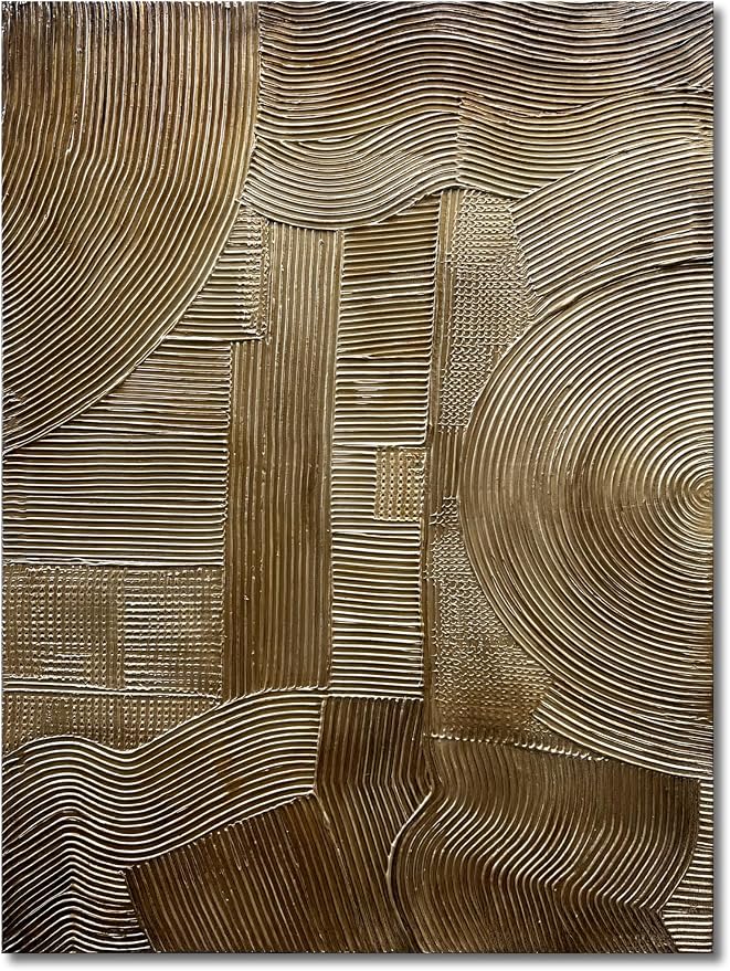 NANKAI Modern Abstract Painting 40x28 Inch Gold Textured Wall Art Deco Painting Frame Art Oil Painting