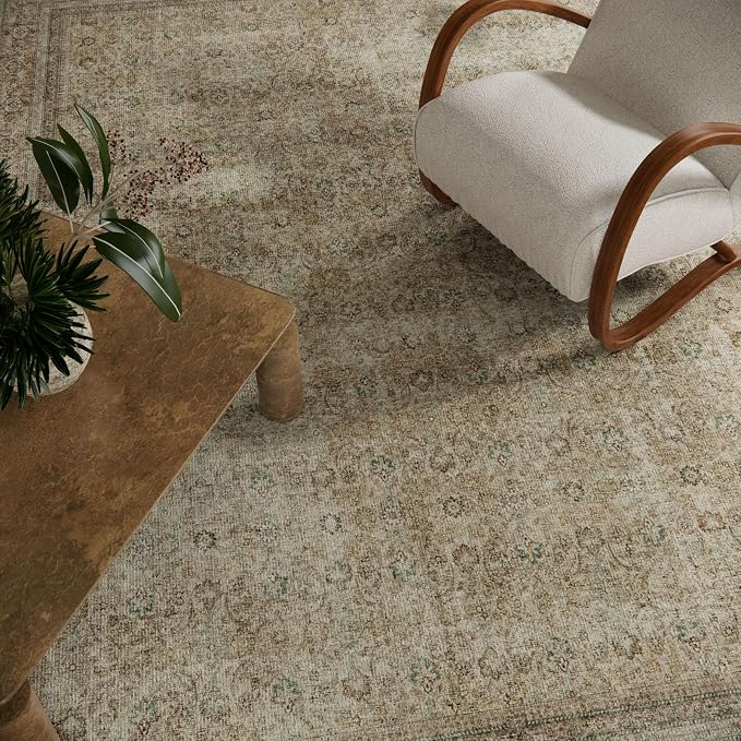 Washable Area Rugs for Living Room: 9x12 Bedroom Rug Boho Vintage Rugs Stain Resistant Non Slip Low Pile Lightweight Soft Carpets for Dining Room Kitchen Nursery Kids Room Farmhouse Living Room
