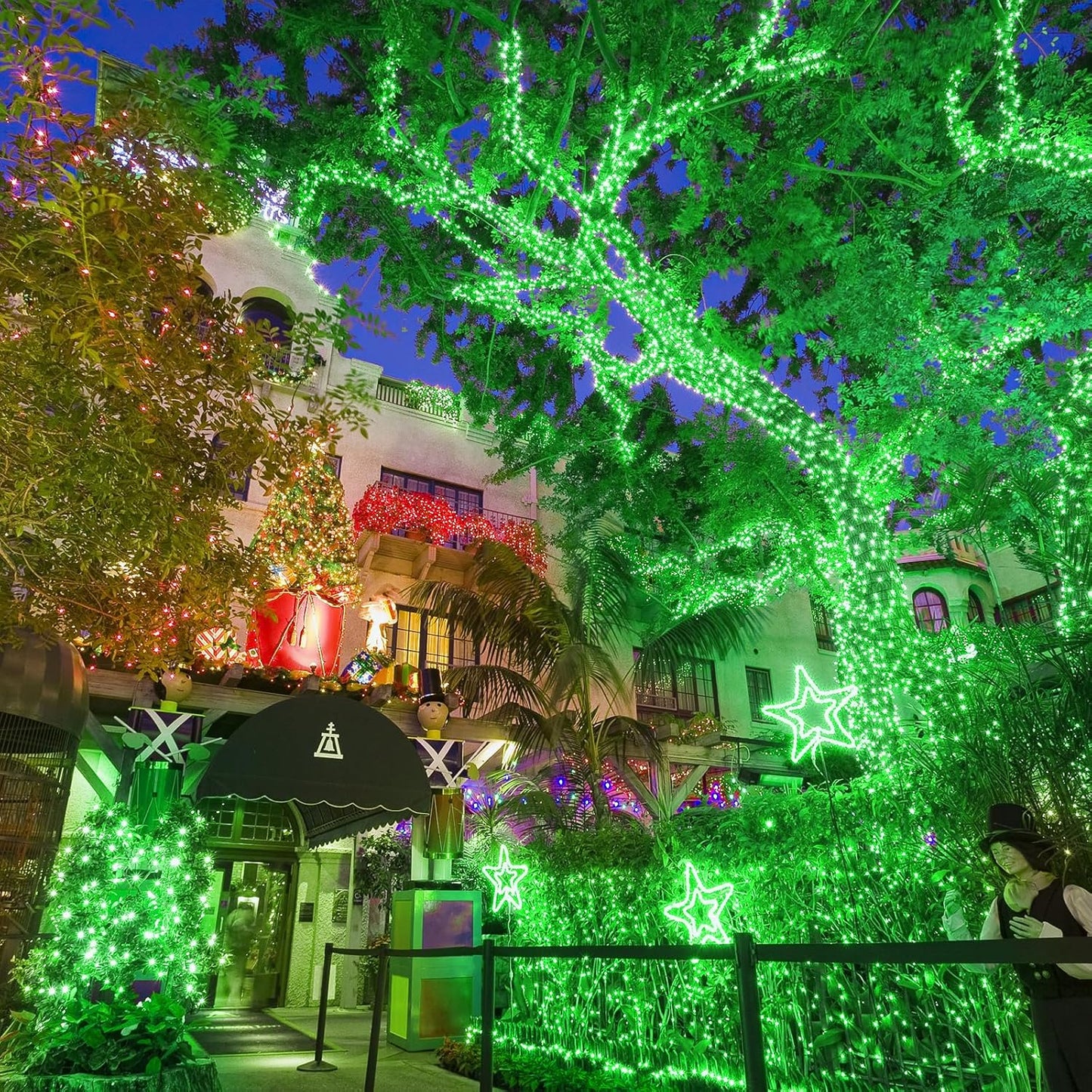 250 LED Green String Lights, 82ft Green Halloween Lights Outdoor Clear Wire 8 Modes Plug in Waterproof Christmas Twinkle String Light for Indoor Room Tree Christmas Party Halloween Decorations