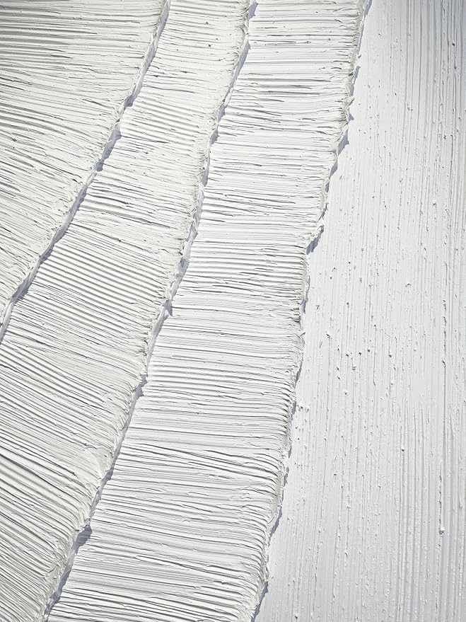 Large Abstract Ocean Wave Wall Art, Modern White 3D Textured Oil Painting | Minimalist Coastal Canvas Artwork for Living Room Bedroom Office, Contemporary Vertical Wall Decor for Home Decor, 24x36 In