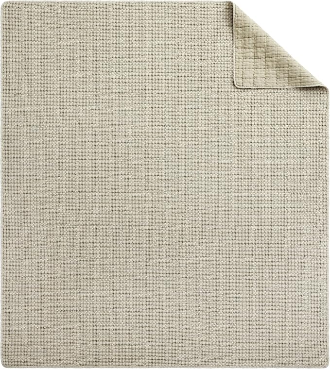 Levtex Home - Mills Waffle - Throw - Wheat Cotton Waffle - Throw Size 50 x 60in.