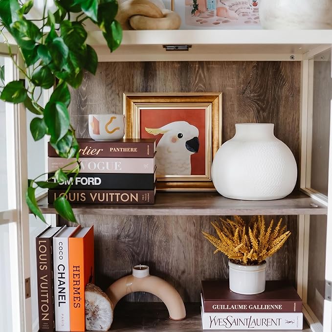 PROBENEX Luxe Large | 4 PCS Faux Decorative Book Boxes | Not Real Books, Cardboard Foldable Display Props | Home Decor for Coffee Table, Bookshelf, Living Room, Office