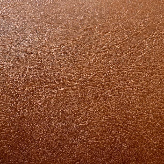 Fancy Homi Brown Boho Long Lumbar Faux Leather Body Decorative Throw Pillow Cover 14x36 Inch for Bedroom Couch Bed Bench, Thick Stylish Solid Rectangle Pillowcase, Rustic Modern Farmhouse Room Decor