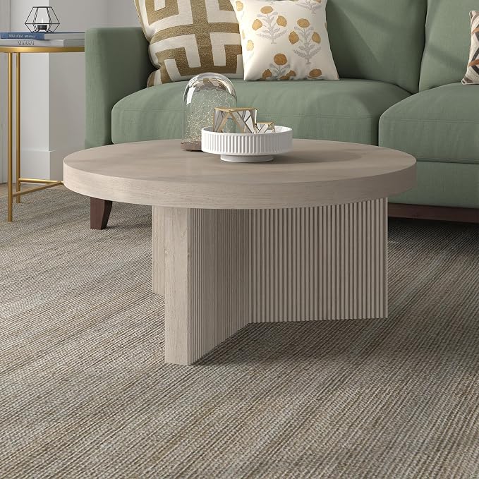 Henn&Hart Holm Coffee Table, 32" Wide, White