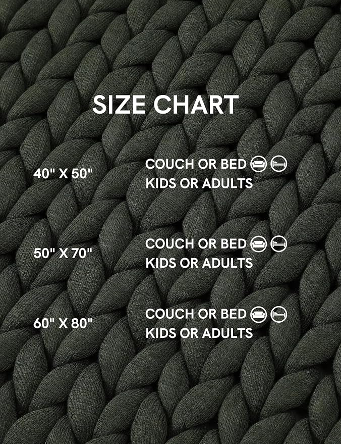 YnM Chunky Throw Blanket, Medium-Weight, Hand Knitted, Skin Friendly, Ventilated and Breathable, Machine Washable, Home Décor Piece for Couch, Sofa and Bed (Olive, 40x50 Inch)