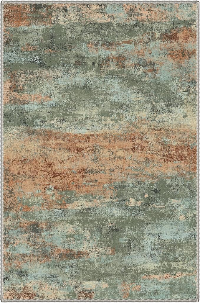 BEIMO 2x3 Rugs for Entryway Entrance Kitchen Bathroom, Machine Washable Rug Modern Abstract Soft Area Rug, Low Pile Indoor Floor Carpet with Non Slip Backing, Dusty Sage Green