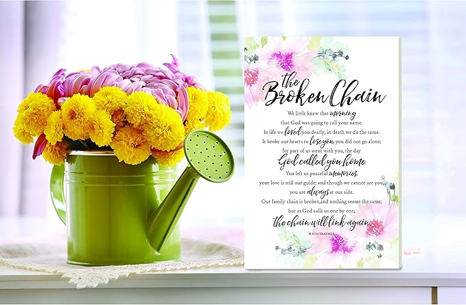 DEXSA Broken Chain Wood Plaque with Inspiring Quotes 6"x9" - Elegant Vertical Frame Wall & Tabletop Decoration | Easel & Hanging Hook | Christian Family Religious Home Decor Saying | Made in the USA
