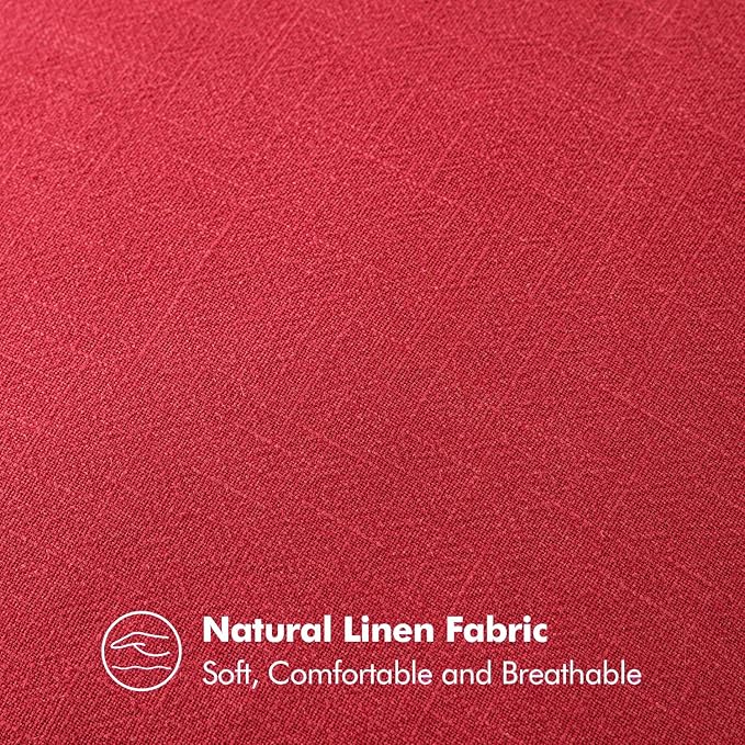 MIULEE Decorative Linen Pillow Covers 20x20 Inch Red Boho Farmhouse Neutral Couch Throw Pillows for Bed Pack of 2 Accent Modern Pillowcase Sofa Livingroom Home Decor