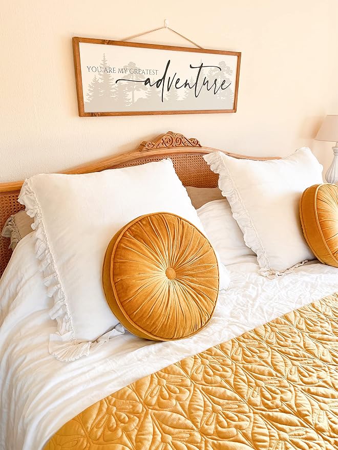 Ruffled Linen Euro Sham 26" x 26" (White) Farmhouse Decor, Super Soft