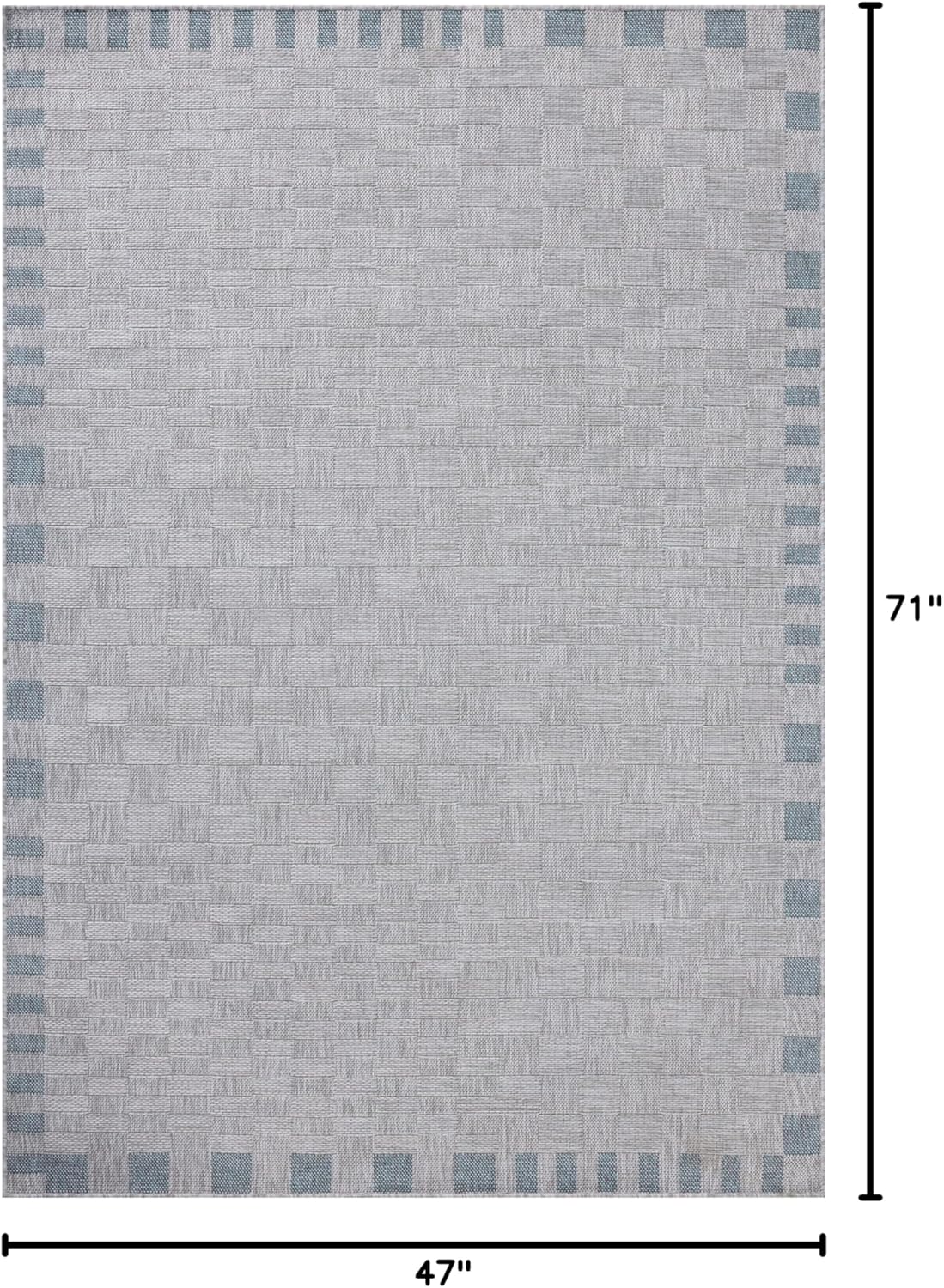 Loloi Amber Lewis Topanga Collection TOP-07 Silver/Blue 3'-11" x 5'-11" Indoor/Outdoor Accent Rug