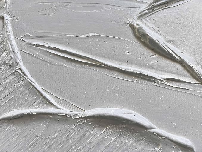 Creespi White Textured Wall Art - Hand Painted Abstract Oil Painting 28x40 inch,Contemporary Minimalist Art Painting for Wall Decor