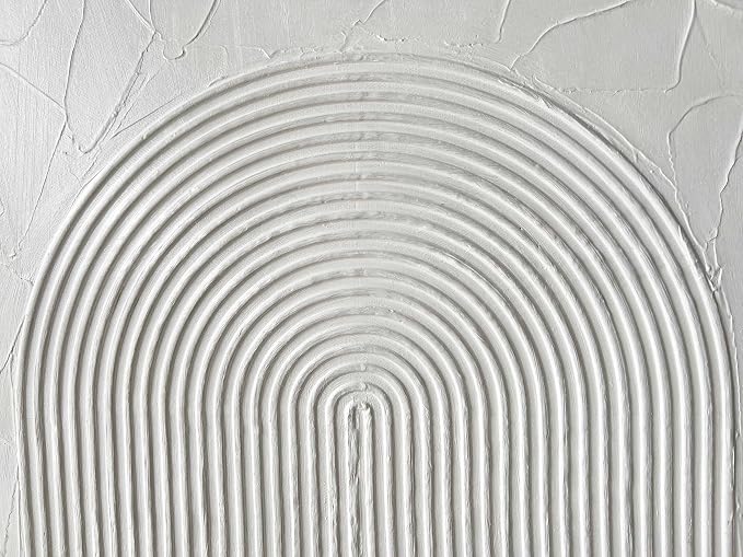 Creespi Hand Painted White Textured Wall Art 24x36 inch,Modern Abstract Oil Painting On Canvas,Minimalist Art Paintings for Wall Decorations