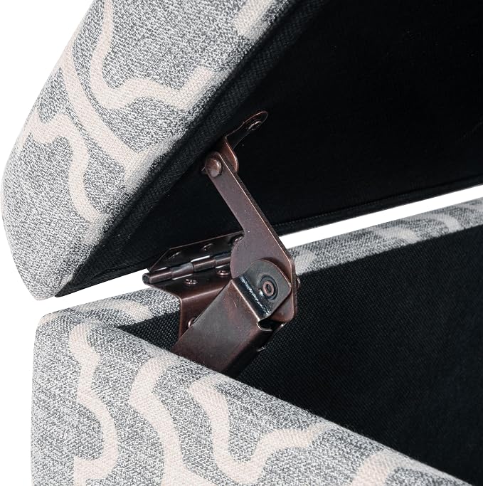Spatial Order 22" Medium Rectangular Storage Ottoman - Gray Geometric