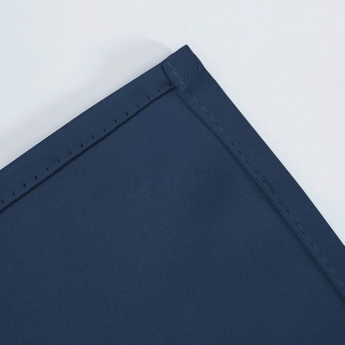 LEMOMO Navy Blue Blackout Curtains 34 x 63 Inch Length/Set of 2 Curtain Panels/Thermal Insulated Room Darkening Blackout Curtains for Bedroom