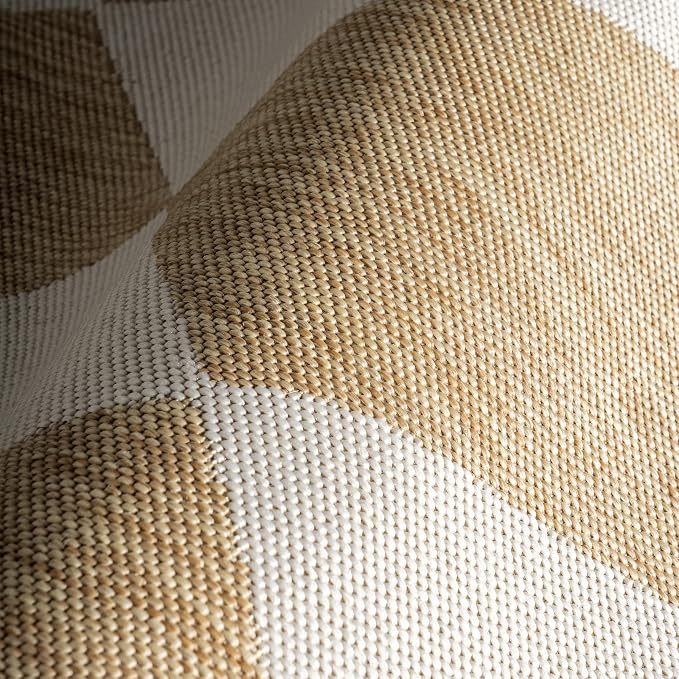 Nuloom Outdoor Performance Collection Sabina Tan/Ivory, 4' x 6', Soft, High Traffic, Stain Resistant, Easy Clean, Durable Area Rug for Indoor/Outdoor Patio, Deck, Porch, Garden, Courtyard