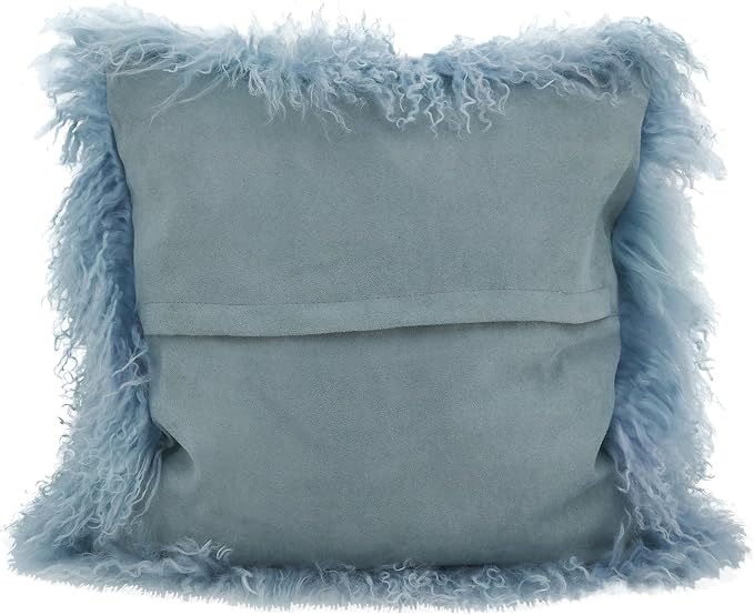 SARO LIFESTYLE Mongolian Lamb Fur Poly Filled Throw Pillow