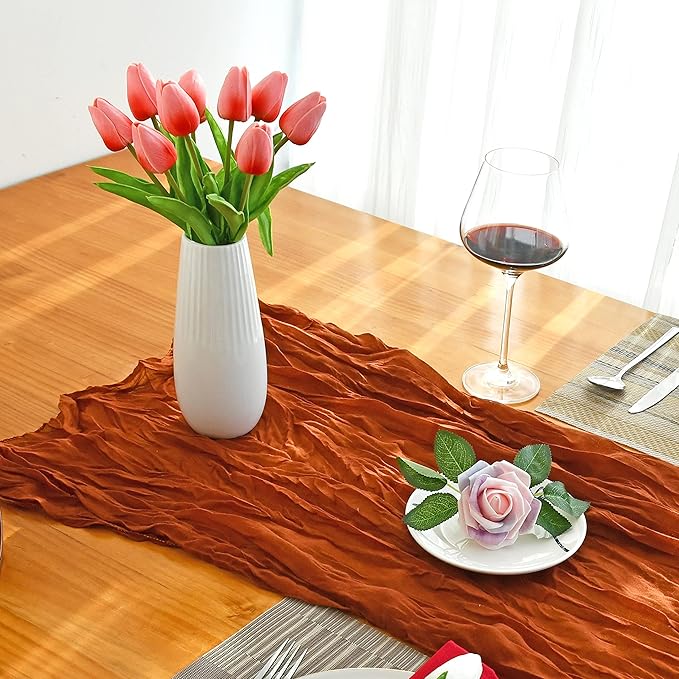 Mandy's Coral Artificial Tulips Flowers Centerpiece, 13.5" Lifelike PU Fake Floral Stems 20pcs for Kitchen Island & Dining Table, Spring Decor for Easter