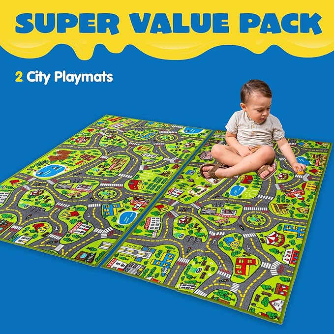 JOYIN Kids Play Rugs, Playmat City Life Carpet, Durable Carpet Playmat Rug, City Pretending Play, Toddler Rug