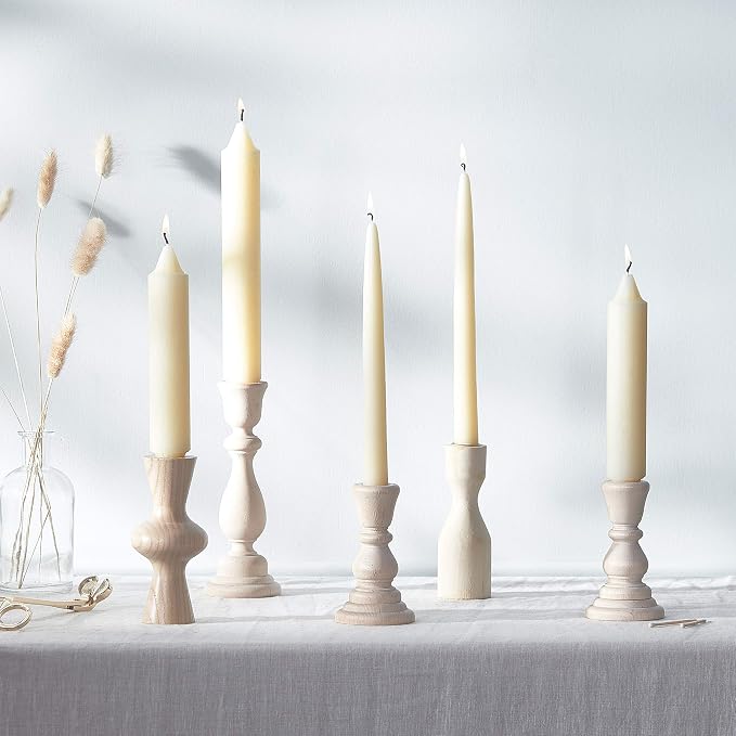 Root Candles 12-Count Unscented Taper Candles Smooth Hand-Dipped Dripless Beeswax Enhanced Boxed Candle Set, 9-Inch, Ivory