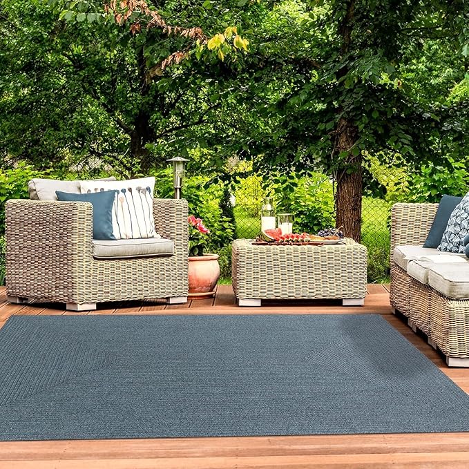 Superior Indoor/ Outdoor Large Area Rug, Reversible Braided Home Floor Decor for Living Room, Kitchen, Entryway, Patio, Front Porch, Deck, Modern, Boho, Farmhouse Style, 3' x 5', Lagoon Breeze