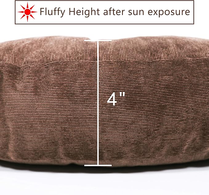 Tiita Round Chair Cushions 22x22 Inch Outdoor Seat Pads Set of 2 Throw Floor Pillows for Adults Sitting Patio Garden, Coffee