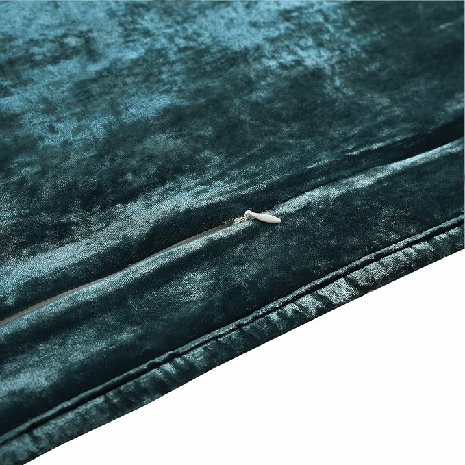 HiEnd Accent Stella Faux Silk Velvet Double Box Stitch 3 Piece Quilt Set, Full Queen Size, Storm Blue Solid Color, Classic Chic Modern Rustic Elegant Bedding Set, Lightweight Bed Set
