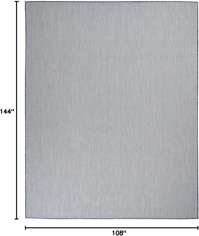 Nourison Home Courtyard Ivory Blue 9' x 12' Area Rug - Easy Clean, Non Shedding, Bed Room, Living Room, Dining Room, Kitchen (9' x 12')