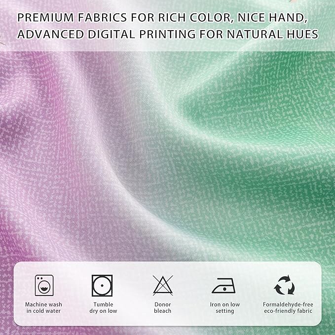 XiDi Girls Curtains for Bedroom 96 Inches Long 2 Panels Green Purple Blue Rainbow Blackout Curtains for Little Girl Kids Room Decor Living Room, Princess Unicorn Wall Decals Drapes 52x96