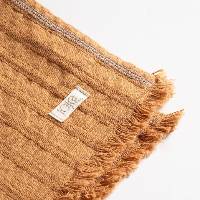 Frig Waffle Throw Blanket with Tassels - 50x66 Inch - 100% Turkish Cotton Tencel Breathable Blend Lightweight Blanket for Couch, Sofa, Bed