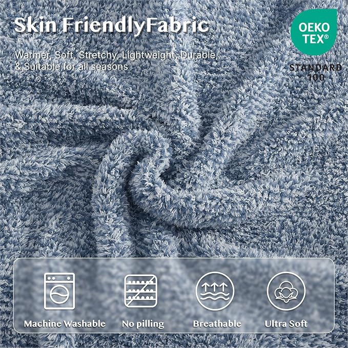 WRENSONGE Soft Throw Blanket for Couch-Cozy Reversible Knitted Blankets | Lightweight Warm Fluffy Decor for Women, Mom, Her & Girls, Sofa, Chair, Bed, 50x70in, Cationic Dyeing Blue