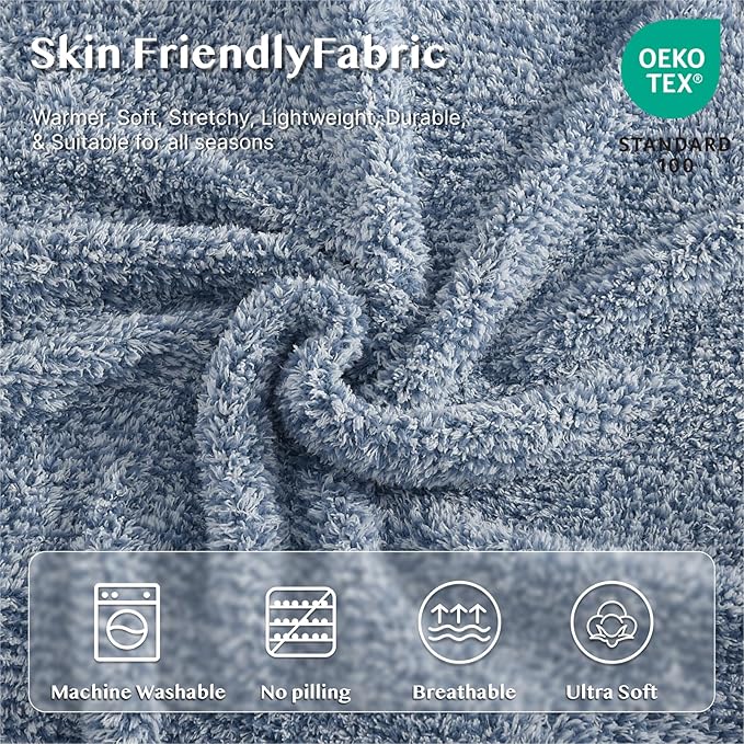 WRENSONGE Soft Twin Blanket for Bed-Cozy Warm Reversible Knitted Blankets | Lightweight Fluffy Decor for Women, Mom, Her & Girls, Sofa, Chair, Couch, 60x80in, Cationic Dyeing Blue