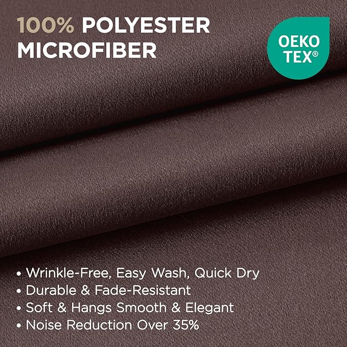 Joydeco Blackout Curtains 84 Inch Length 2 Panels Set, Thermal Insulated Long Curtains& Drapes 2 Burg, Room Darkening Grommet Drapes for Living Room Bedroom Window (W52 x L84 Inch, Chocolate)