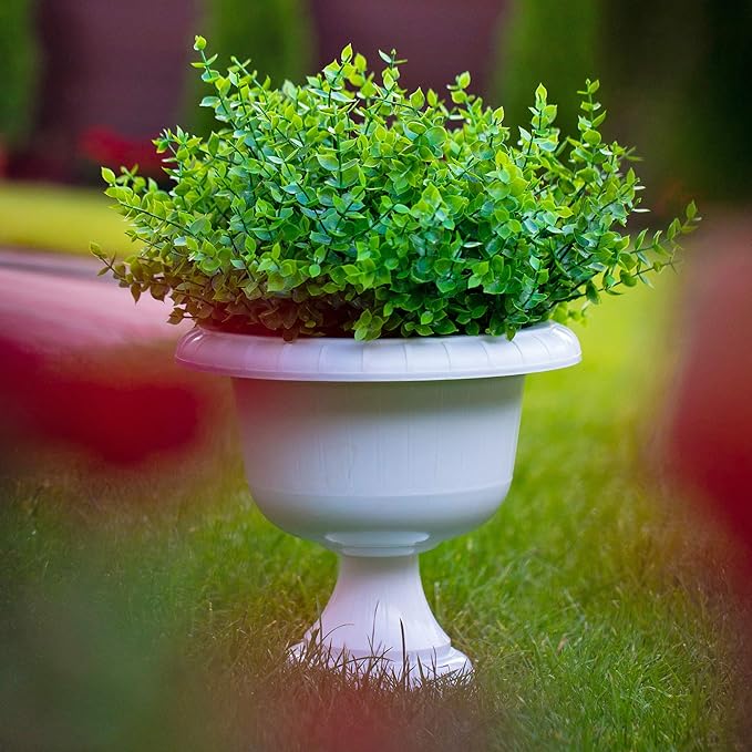AXYLEX Fake Plants Flowers Outdoor Artificial Shrubs - 16 Bundles UV Resistant No Fade Faux Plastic Greenery Home Garden Porch Patio Decoration Office Indoor (Green)