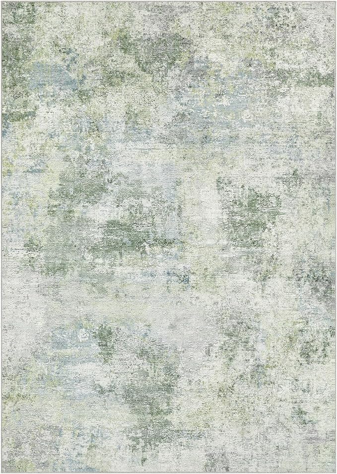 Tortania Area Rug Living Room Rugs - 9x12 Washable Large Soft Neutral Boho Moroccan Bohemian Farmhouse Rug Indoor Floor Carpet for Bedroom Under Dining Table Home Office Decor - Sage Green