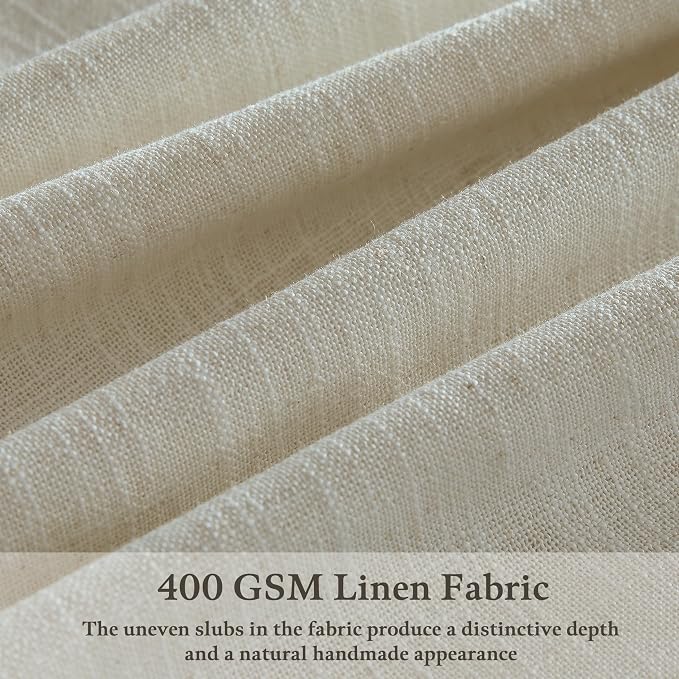 Sand Beige Linen Curtains 102 Inches Long for Living Room Pinch Pleated Drape Hooks Rings for Track System Back Tab Light Filtering 102 Inch Curtain for Bedroom Sliding Patio Door 2 Panels 50x102