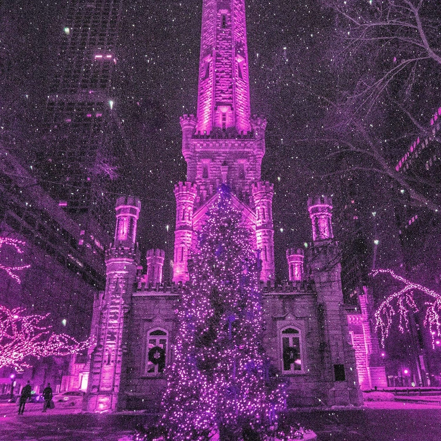 2Pack Christmas Lights Outdoor, 33FT 100 LED Mini Purple Lights Plug in with 8 Modes for Outdoor Indoor Christmas Tree Light Party Holiday Commercial Decorations, Waterproof & Connectable, Purple