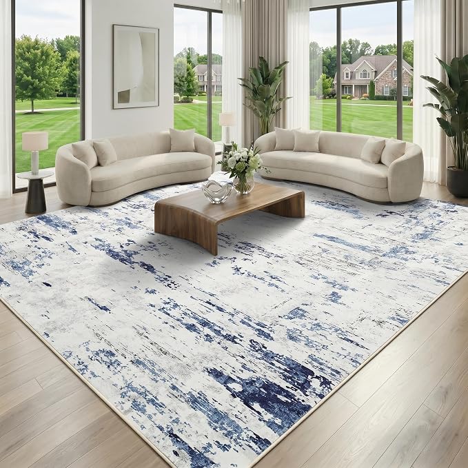 GarveeHome 5x7 Abstract Area Rug, Washable Soft Low Pile Non Slip Accent Rug for Living Room, Bedroom, Dining Room, Modern Neutral Indoor Carpet