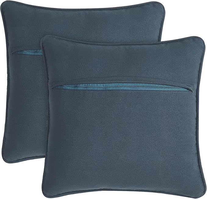 Boho Living 18x18 Indigo Throw Pillow Covers Pillow Insert not Included - Boho Pillow Covers Only, Pack of 2